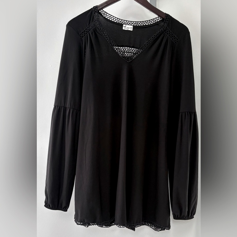 Thyme Maternity Black Long Sleeve Blouse